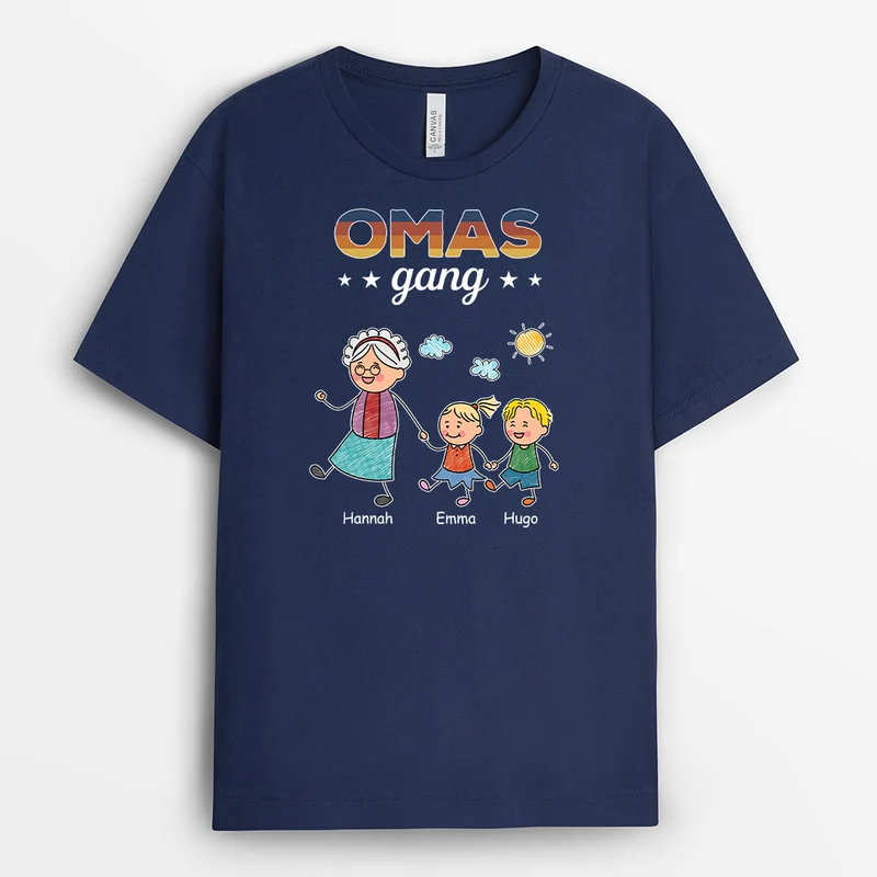 Papas Gang Vintage - Personalisiertes Geschenk | Schwarze T shirts Herren im Basic-Stil