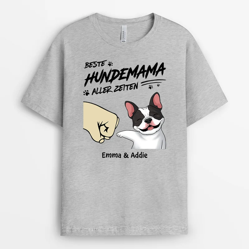 Bester Hundepapa/Beste Hundemama Aller Zeiten Faust - Personalisiertes Geschenk | T-Shirt für Hundeliebhaber
