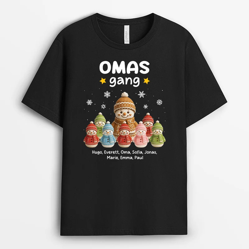 Omas Gang Schneemann - Personalisierte Weihnachtsgeschenke | Opa/Oma T Shirt