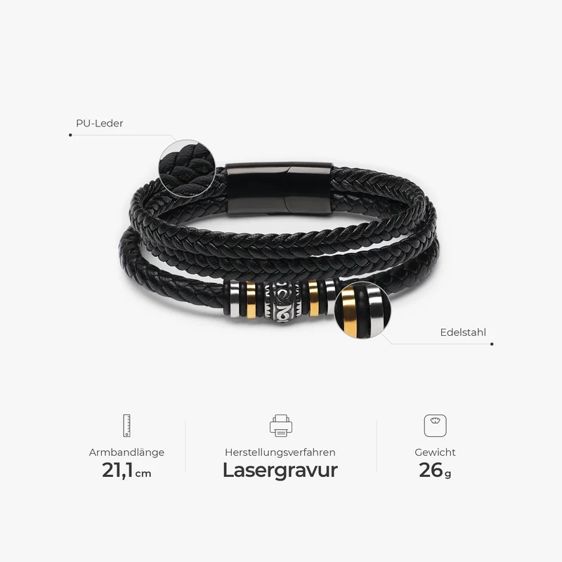 Ich Lieb Dich Für Immer - Personalisiertes Geschenk | Opa/Papa Armband