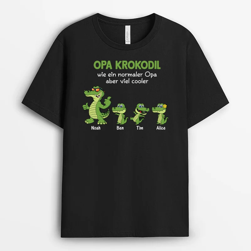 Opa/Papa Alligator - Personalisiertes Geschenk | T-Shirt für Männer
