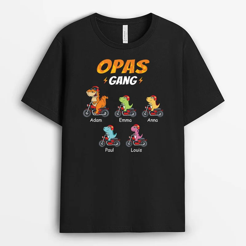 Opas/Papas Bande Dinosaurier Racing - Personalisiertes Geschenk | Cooles T-Shirt für Männer
