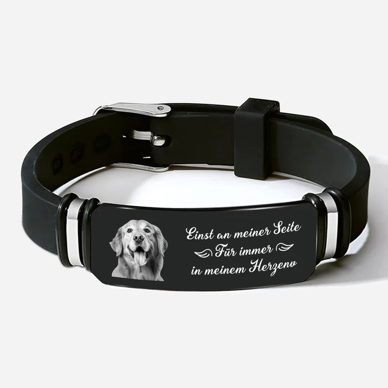 Ich Bin Immer Bei Dir - Personalisiertes Geschenk | Armband Mit Foto zur Erinnerung für Hund
