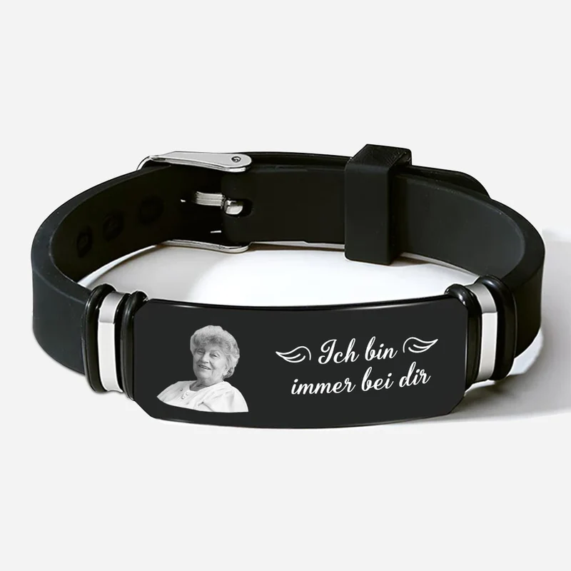 Ich Bin Immer Bei Dir - Personalisiertes Geschenk | Armband Mit Foto zur Erinnerung Für Oma