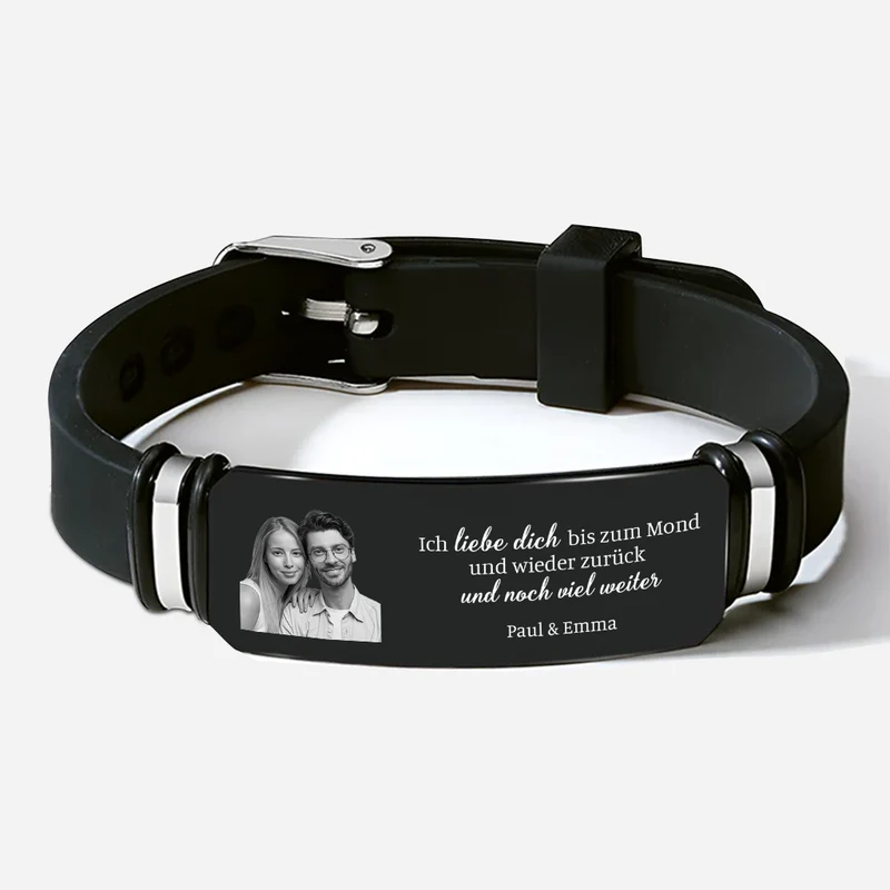 Liebessprüche - Personalisiertes Geschenk | Armbänder Paare mit Foto