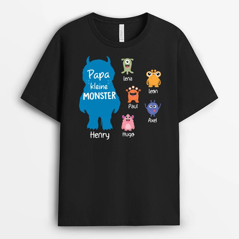 Papa/Opa Von Kleinen Monstern - Personalisiertes Geschenk | T-shirt für Opas/Papas