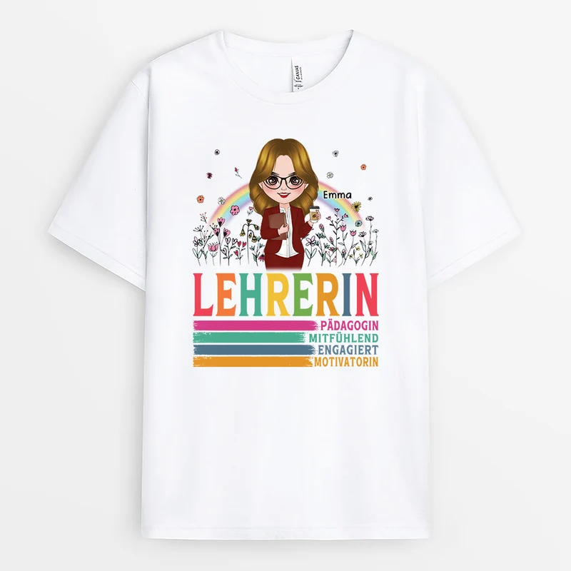 Lehrer Eigenschaften - Personalisiertes Geschenk | Lehrerin T Shirt