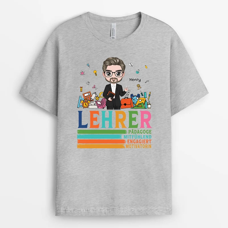 Lehrer Eigenschaften - Personalisiertes Geschenk | Lehrerin T Shirt