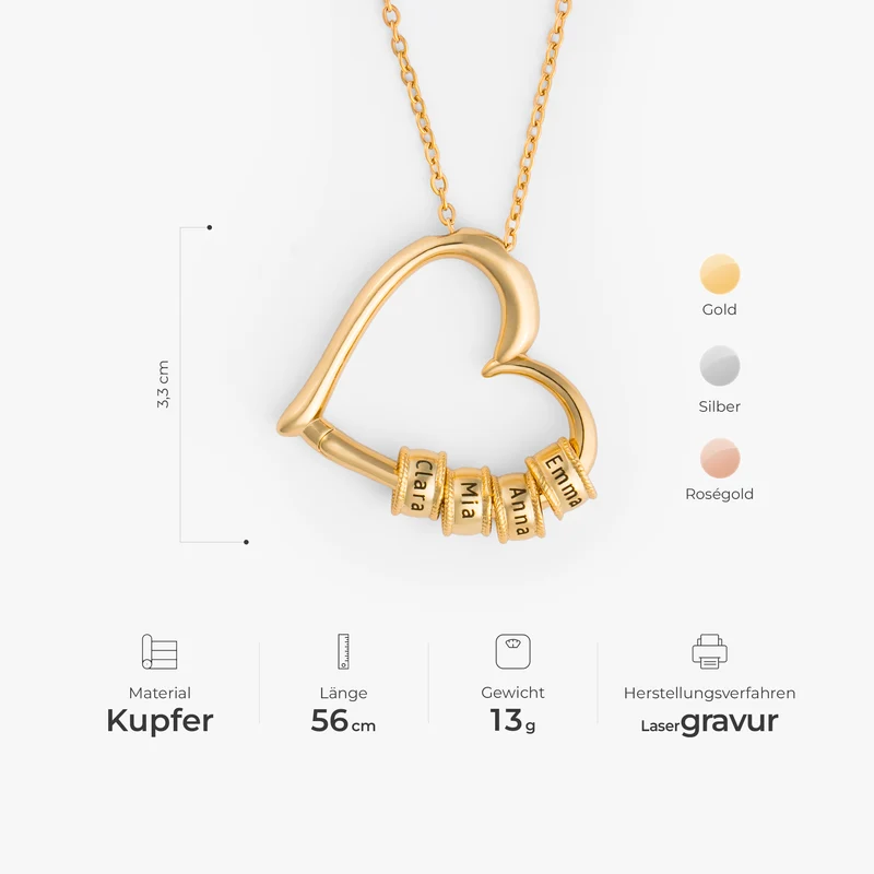 Mama Oma Kinder Herzen - Personalisiertes Geschenk | Halskette Damen