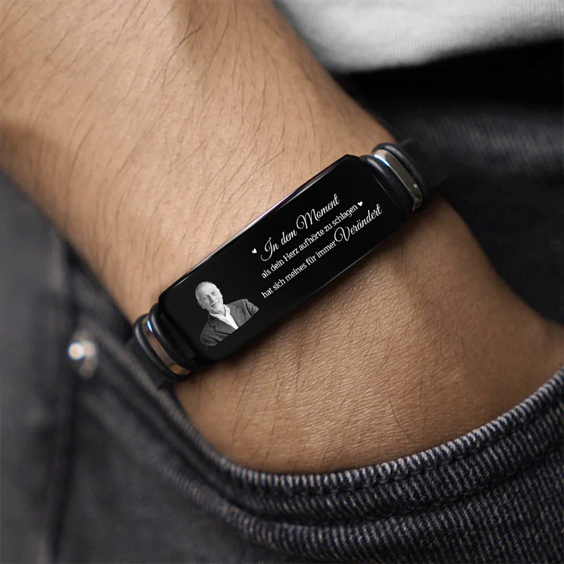 Als Dein Herz Stillstand - Personalisiertes Geschenk | Armband Mit Foto zur Erinnerung