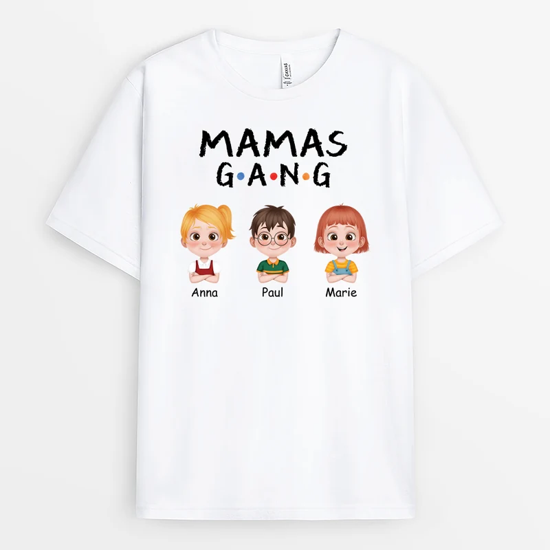 Mamas Gang Buntstifte Cartoon - Personalisiertes Geschenk | Mama T-Shirt
