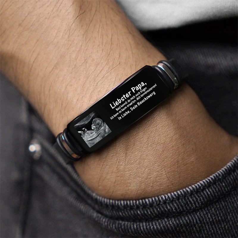 Liebster Papa - Personalisiertes Geschenk | Werdender Papa Armband mit Foto