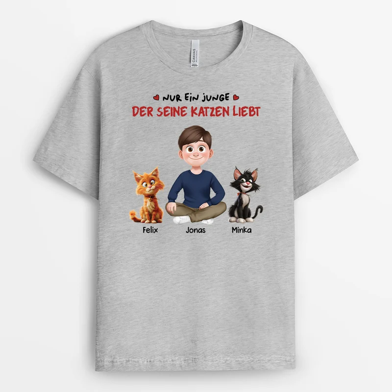Einfach Ein Mädchen Das Ihre Katzen Liebt - Personalisiertes Geschenk | Katze T-Shirts