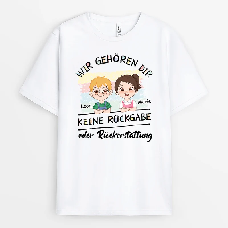 Wir Gehören Dir Buntstifte - Personalisiertes Geschenk | Lustiges T-Shirt für Mama/Papa
