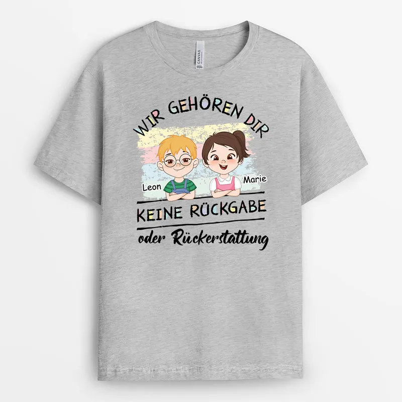 Wir Gehören Dir Buntstifte - Personalisiertes Geschenk | Lustiges T-Shirt für Mama/Papa