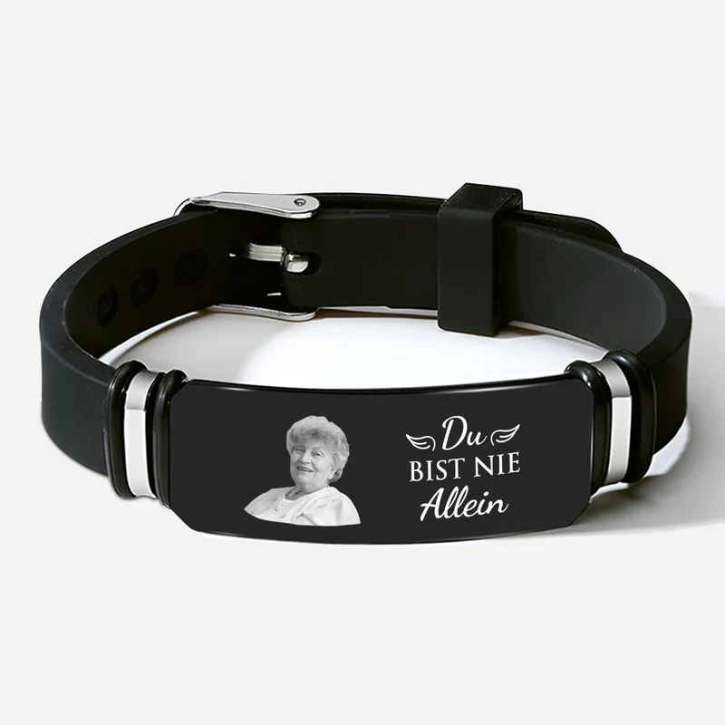Du Bist Nie Allein - Personalisiertes Geschenk | Armband Mit Foto zur Erinnerung