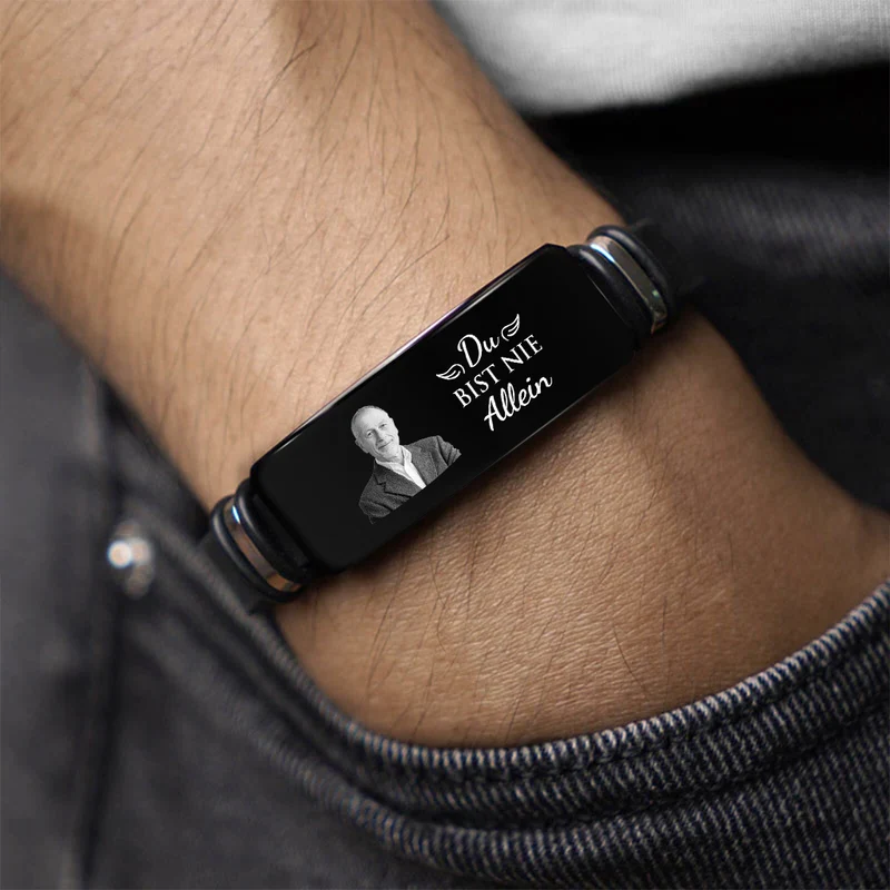 Du Bist Nie Allein - Personalisiertes Geschenk | Armband Mit Foto zur Erinnerung