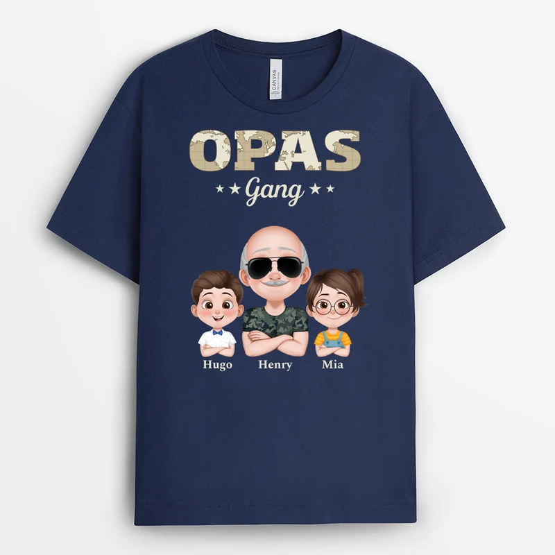 Papas Gang Weltkarte - Personalisiertes Geschenk | Cooles T Shirt Papa Cartoon