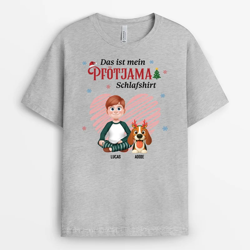 Das Ist Mein Pfötjama Schlafshirt - Personalisierte Weihnachtsgeschenke | T Shirt Hund Blumen