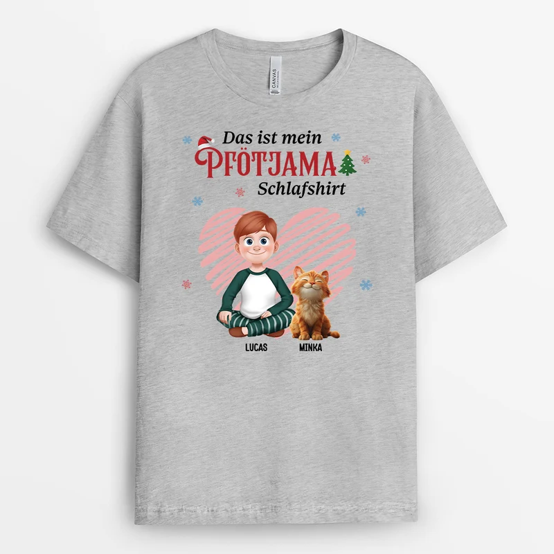Das Ist Mein Pfötjama Schlafshirt - Personalisierte Weihnachtsgeschenke | Katzen T-Shirt Blumen