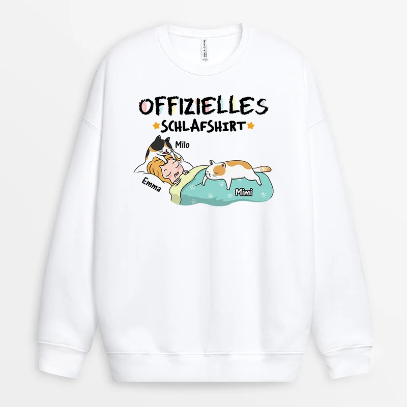 Offizielles Schlafshirt - Personalisierte Geschenke Katze | Sweatshirts Lustig