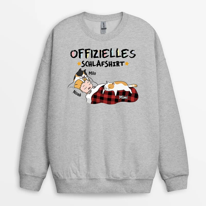 Offizielles Schlafshirt - Personalisierte Geschenke Katze | Sweatshirts Lustig