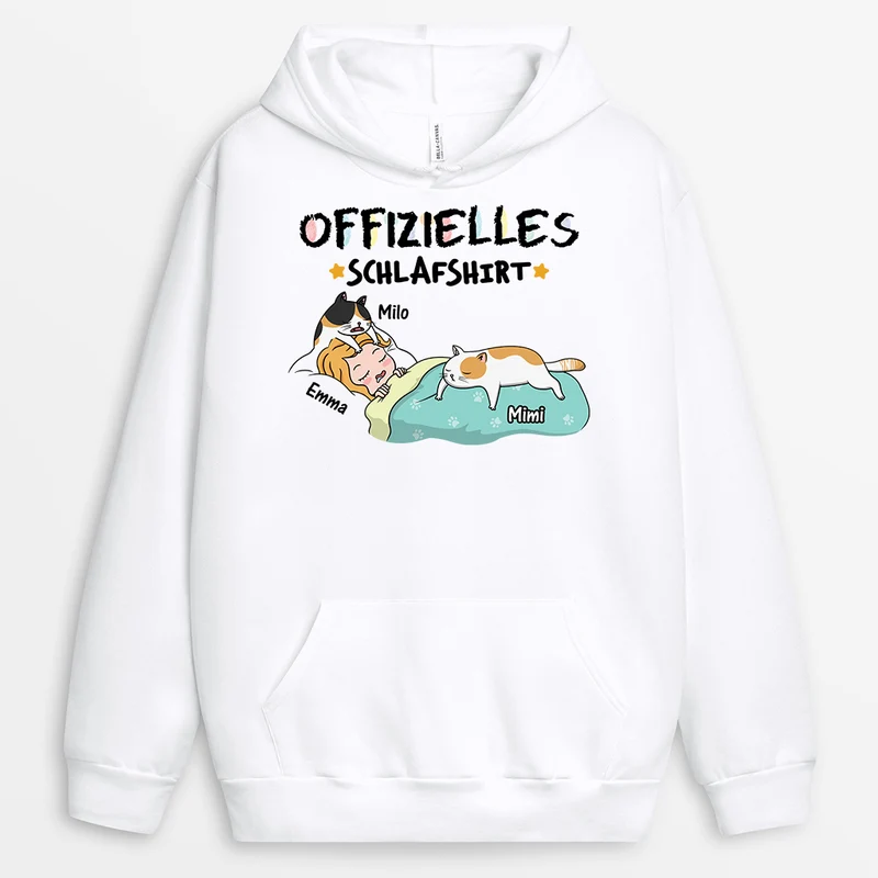 Offizielles Schlafshirt - Personalisierte Geschenke Katze | Hoodie Lustig