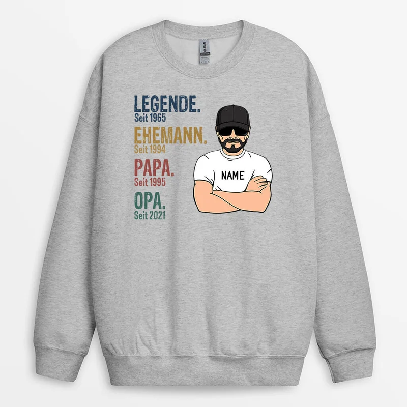 Die Legende Seit - Personalisiertes Geschenk | Pullover Opa/Papa