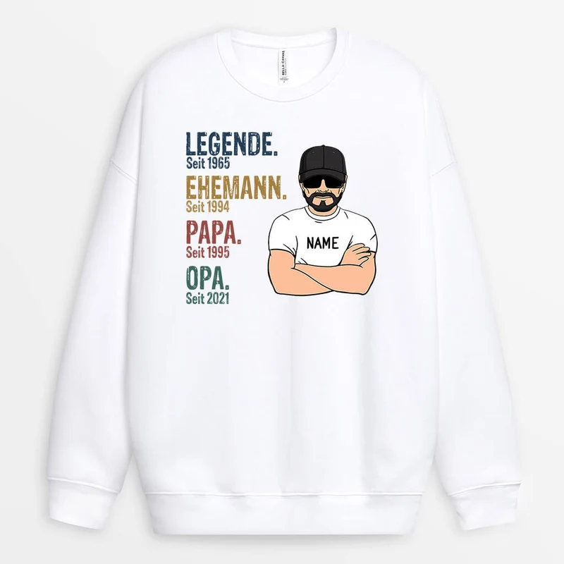 Die Legende Seit - Personalisiertes Geschenk | Pullover Opa/Papa