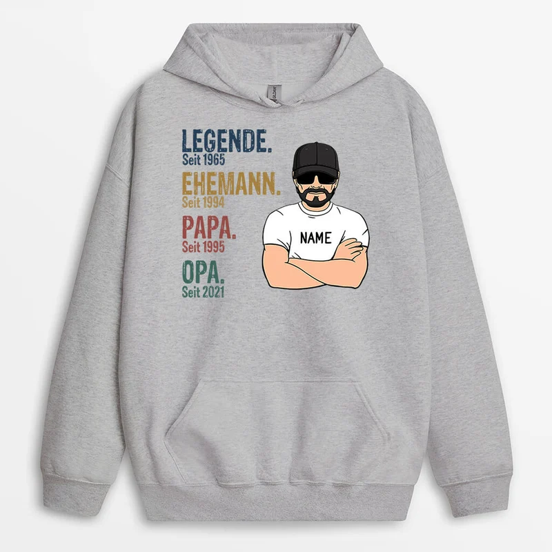 Die Legende Seit - Personalisiertes Geschenk | Opa/Papa Hoodie