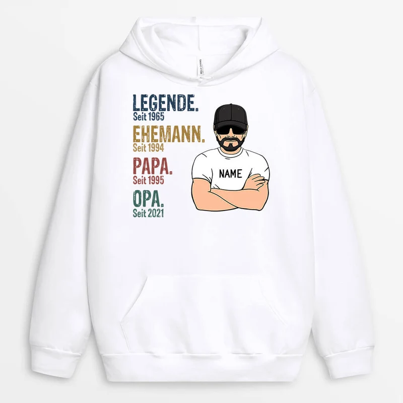 Die Legende Seit - Personalisiertes Geschenk | Opa/Papa Hoodie