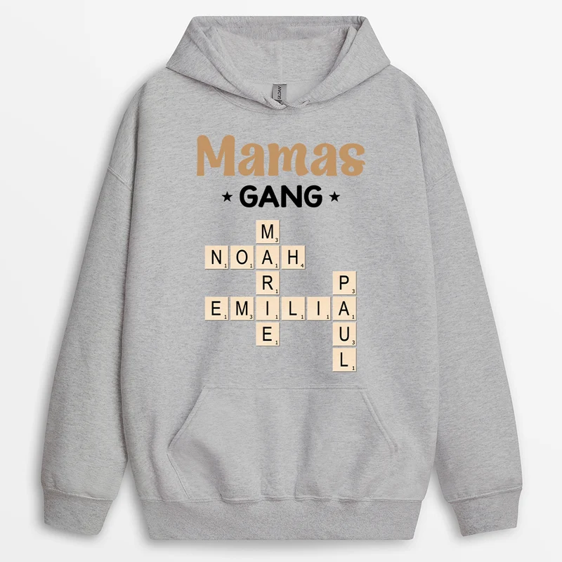 Opas/Papas Gang Kreuzworträtsel - Personalisiertes Geschenk | Weiße Hoodie Herren