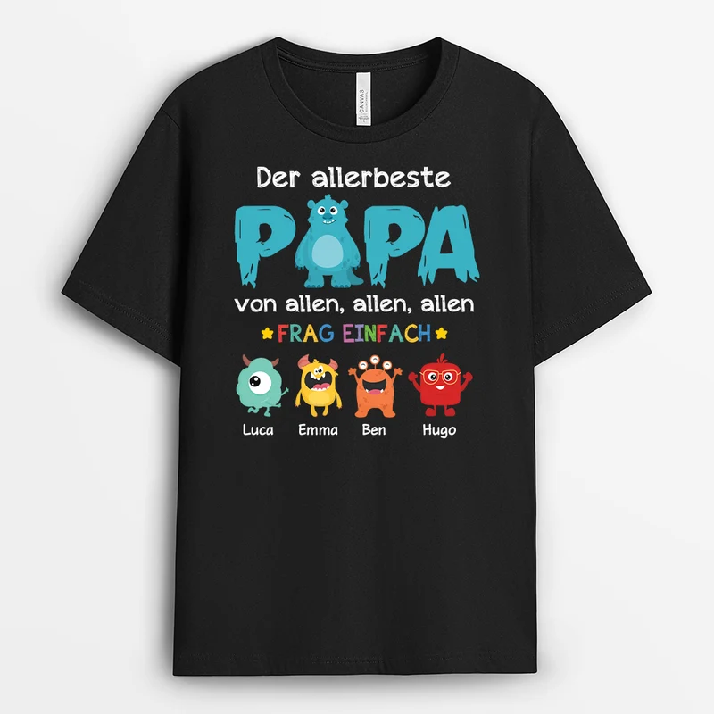 Der Beste Monster Papa Aller Zeiten Frag Einfach - Personalisiertes Geschenk | T-shirt für Papas