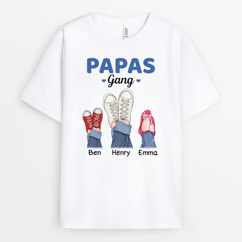 Papas Bande - Personalisiertes Geschenk | T-Shirt für Papas