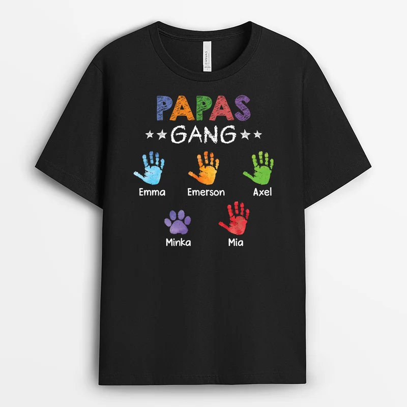 Papas/Opas Bande Hände - Personalisiertes Geschenk | T-shirt für Opas/Papas