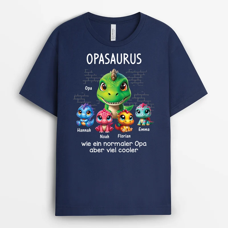 Opasaurus Wie Ein Normaler Opa Nur Noch Großartiger - Personalisiertes Geschenk | T-shirt für Opas