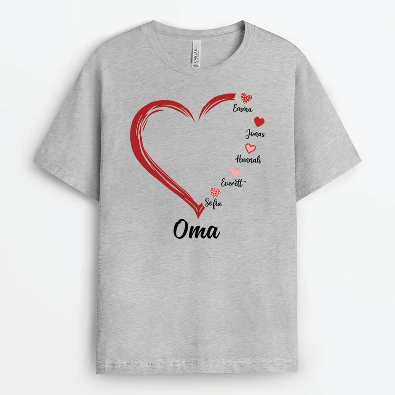 Oma Herz - Personalisiertes Geschenk | T-Shirt für Omas
