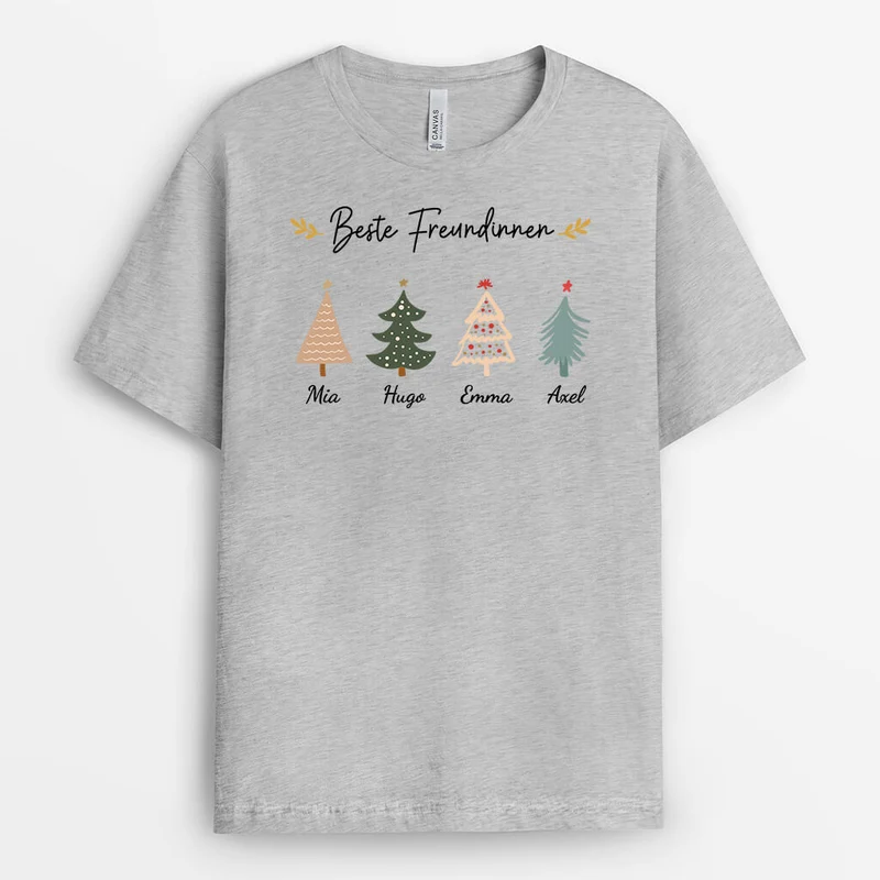 Christbaum - Personalisiertes Geschenk | T-Shirt zu Weihnachten für Schwestern oder Beste Freundinnen