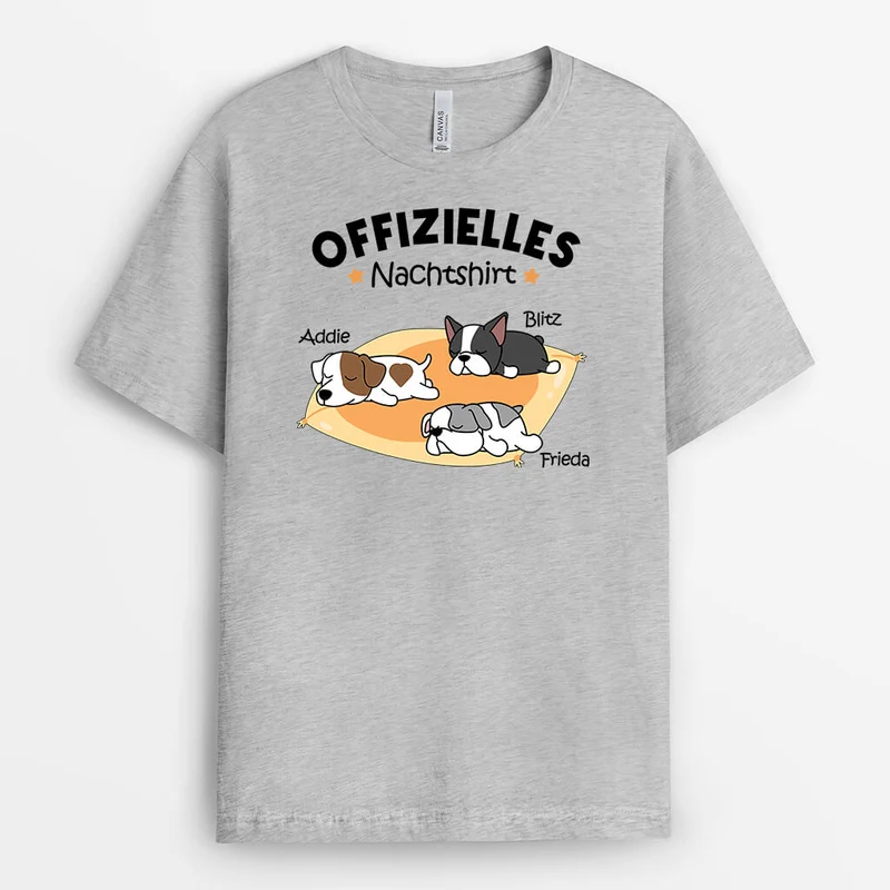 Offizielles Nachtshirt - Personalisiertes Geschenk | T-Shirt für Hundeliebhaber