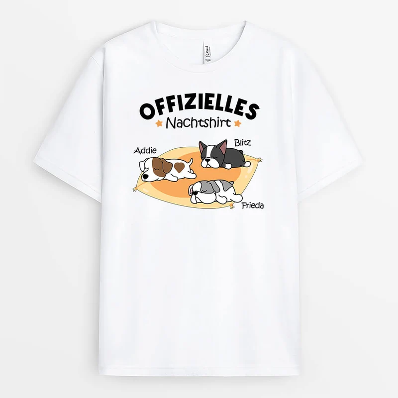 Offizielles Nachtshirt - Personalisiertes Geschenk | T-Shirt für Hundeliebhaber