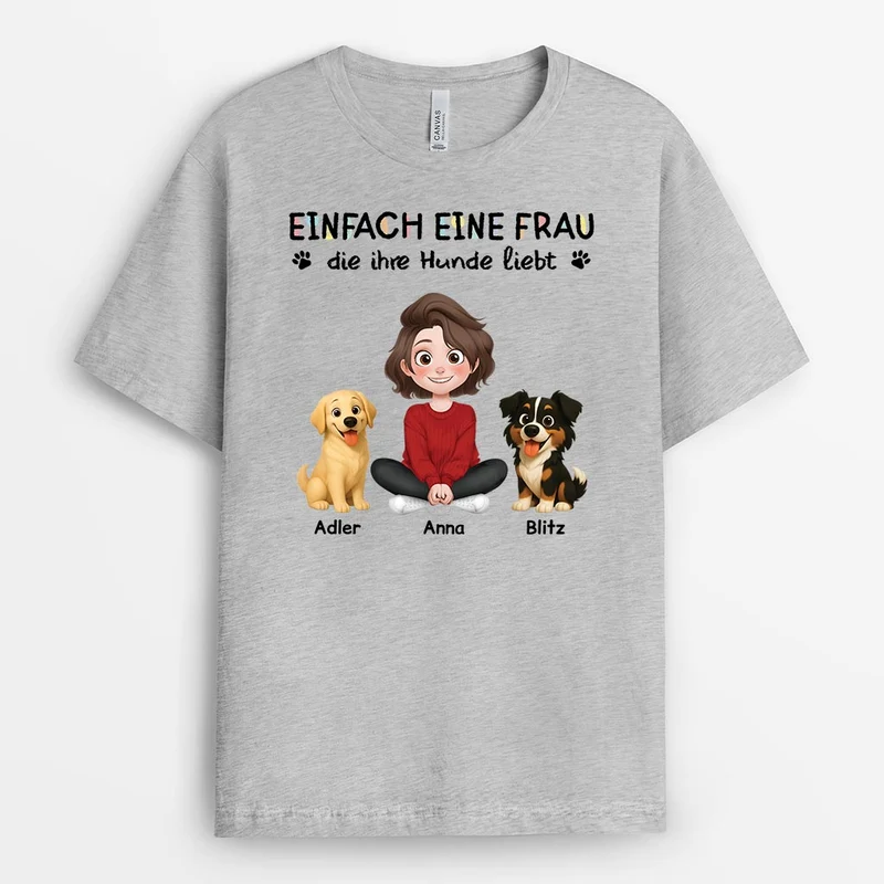 Einfach Ein Mann Der Seine Hunde Liebt - Personalisierte Hunde Geschenke | T Shirt Cartoon