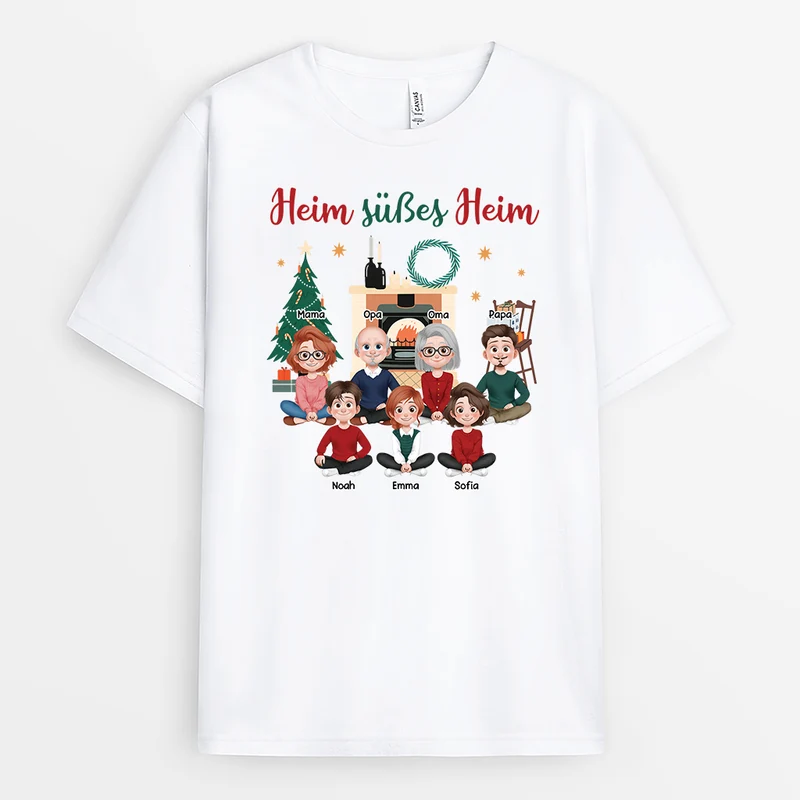Zuhause Ist Es Am Schönsten - Personalisierte Weihnachtsgeschenke | Familien Shirts