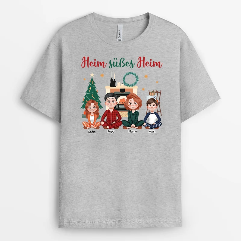 Zuhause Ist Es Am Schönsten - Personalisierte Weihnachtsgeschenke | Familien Shirts