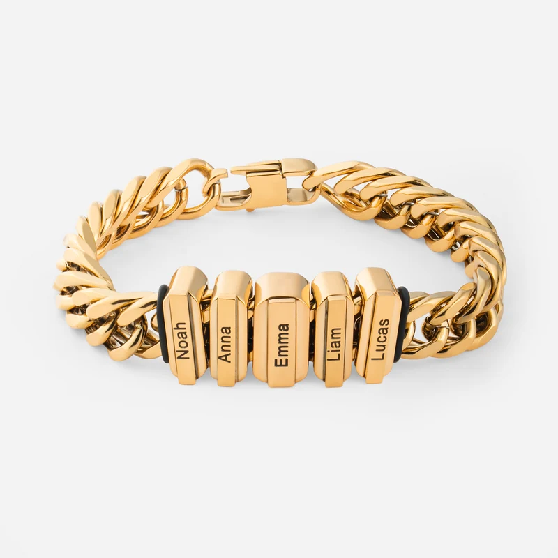 Gliederkettenarmband & Rechteckige Namensschilder - Personalisierte Geschenke Für Männer | Armbänder
