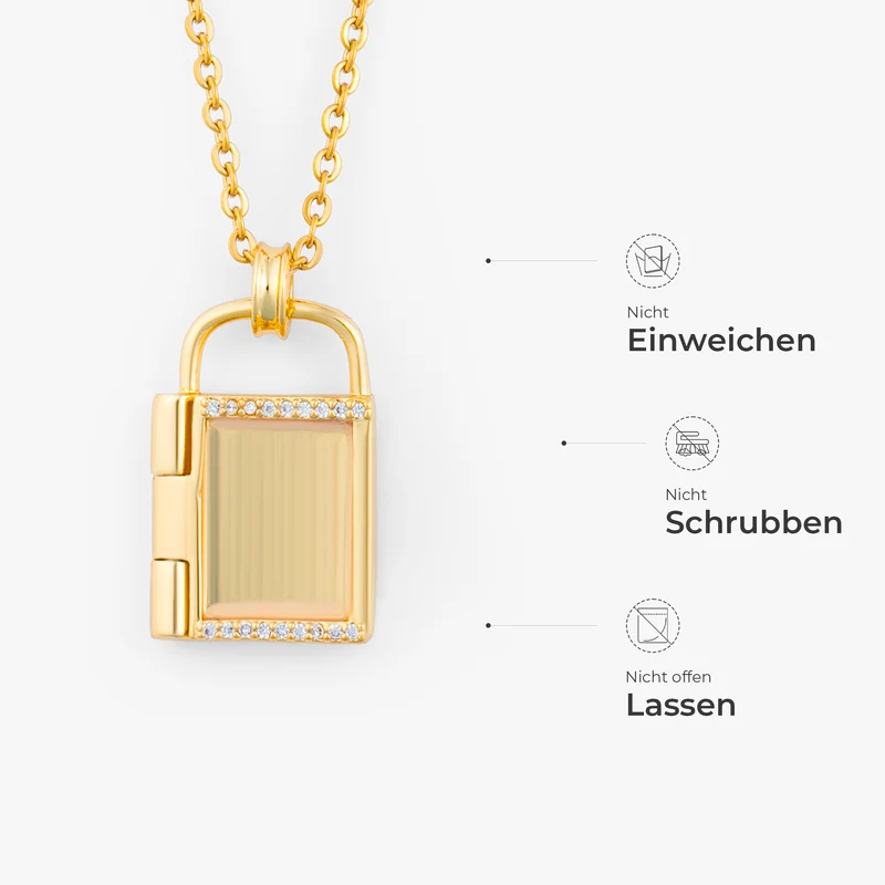 Schloss Mit Geheimer Nachricht - Personalisiertes Geschenk | Halskette Damen & Männer