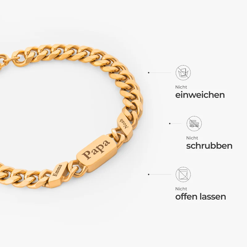 Cuban Link & Rechteckige Namensschilder - Personalisierte Geschenke Für Männer | Armbänder