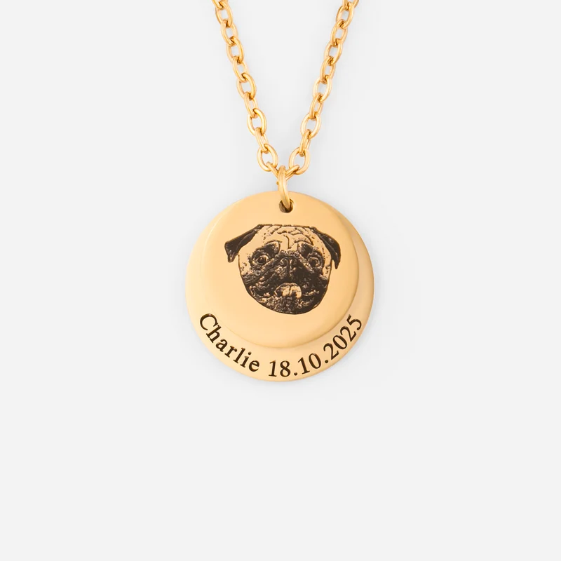 Portrait & Datum - Personalisierte Haustier Geschenke | Halskette