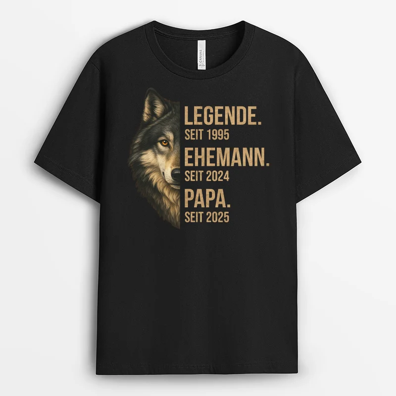 Legende Ehemann Papa Wolf - Personalisiertes Geschenk | T Shirt Papa