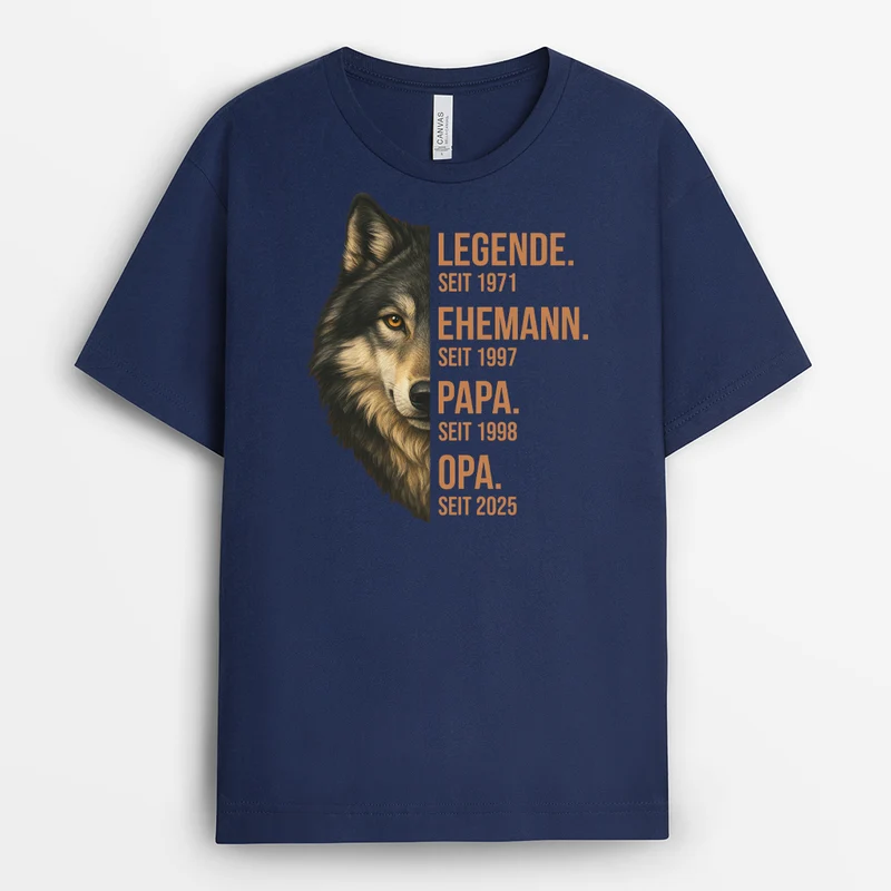 Legende Ehemann Papa Wolf - Personalisiertes Geschenk | T Shirt Papa