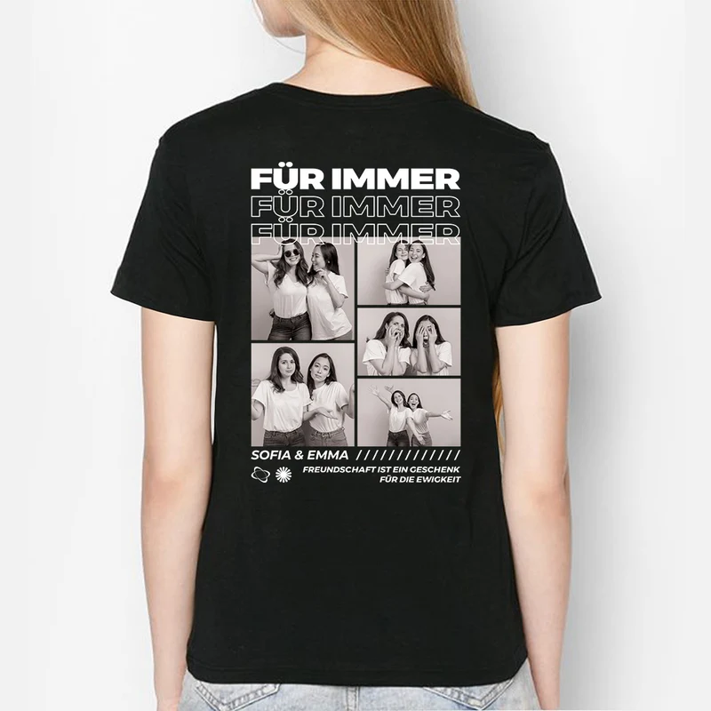 BFFs Für Immer - Personalisiertes Geschenk | Beste Freunde T Shirt mit Foto